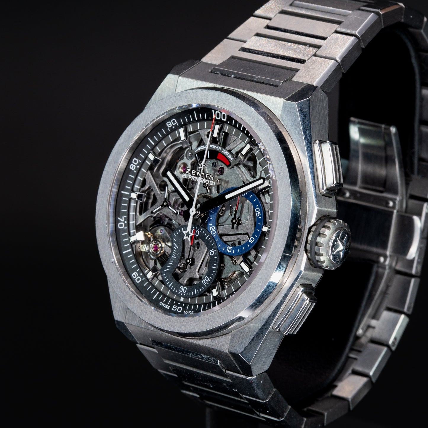 Zenith Defy 21 El Primero Skeleton Chronograph 44mm 95.9000.9004 Box & Papers