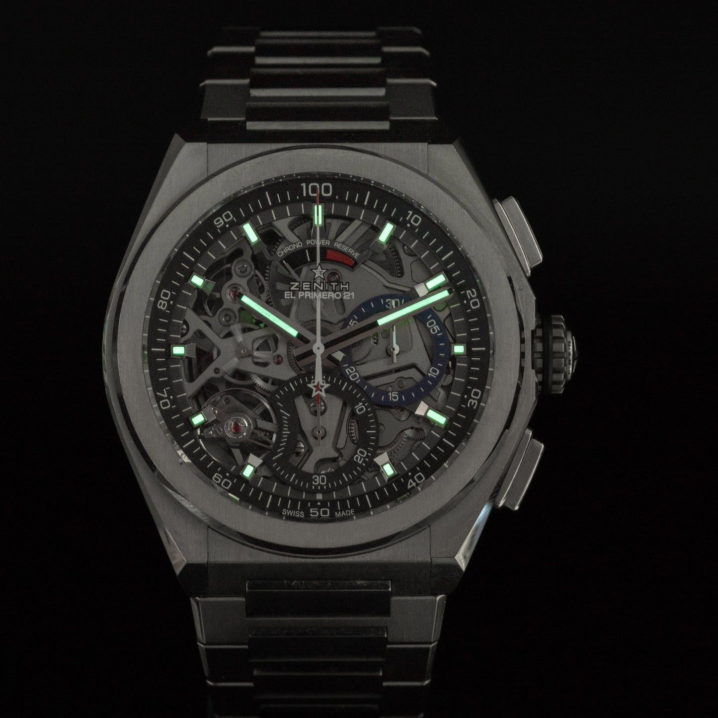 Zenith Defy 21 El Primero Skeleton Chronograph 44mm 95.9000.9004 Box & Papers