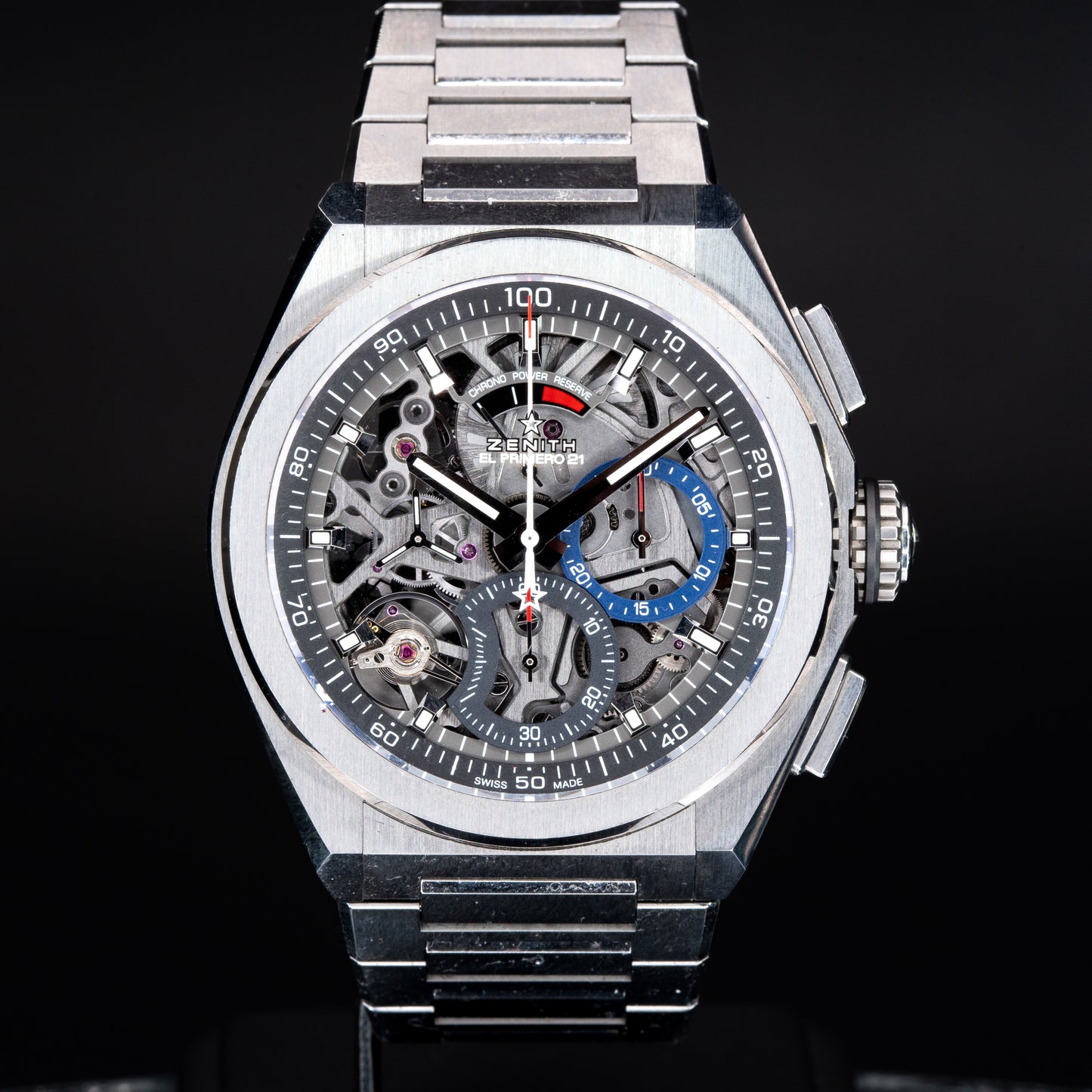 Zenith Defy 21 El Primero Skeleton Chronograph 44mm 95.9000.9004 Box & Papers