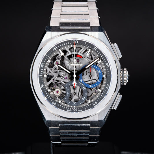 Zenith Defy 21 El Primero Skeleton Chronograph 44mm 95.9000.9004 Box & Papers